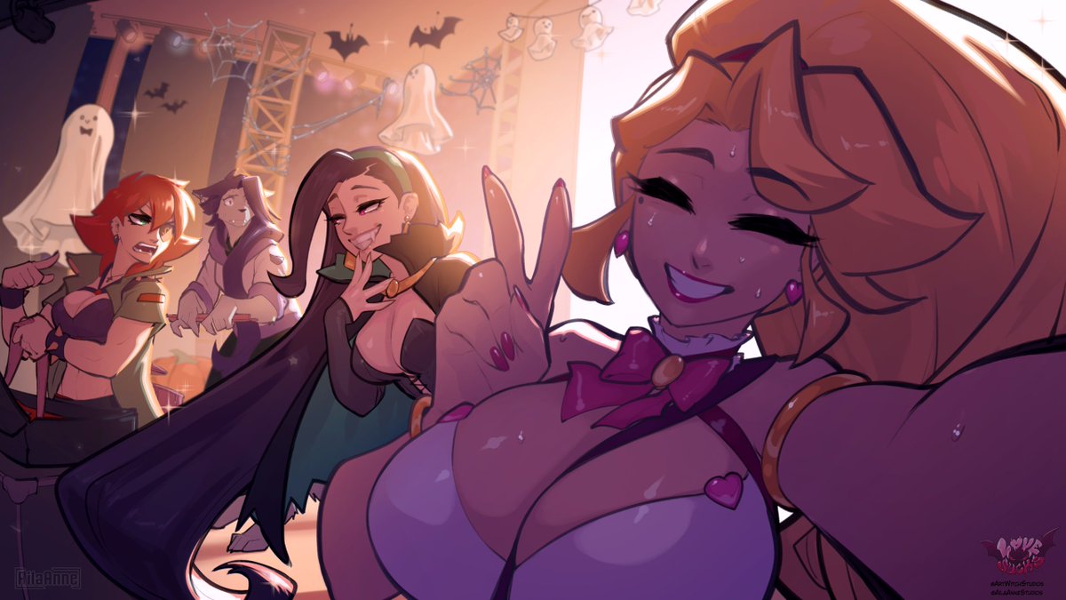HAPPY HALLOWEEN 🎃

Lots of love from all of us at Art Witch Studios, the only company with the abbreviation AWS guaranteed to not go down and take half of the internet's services with it.  Please enjoy this desktop-wallpaper sized band selfie!