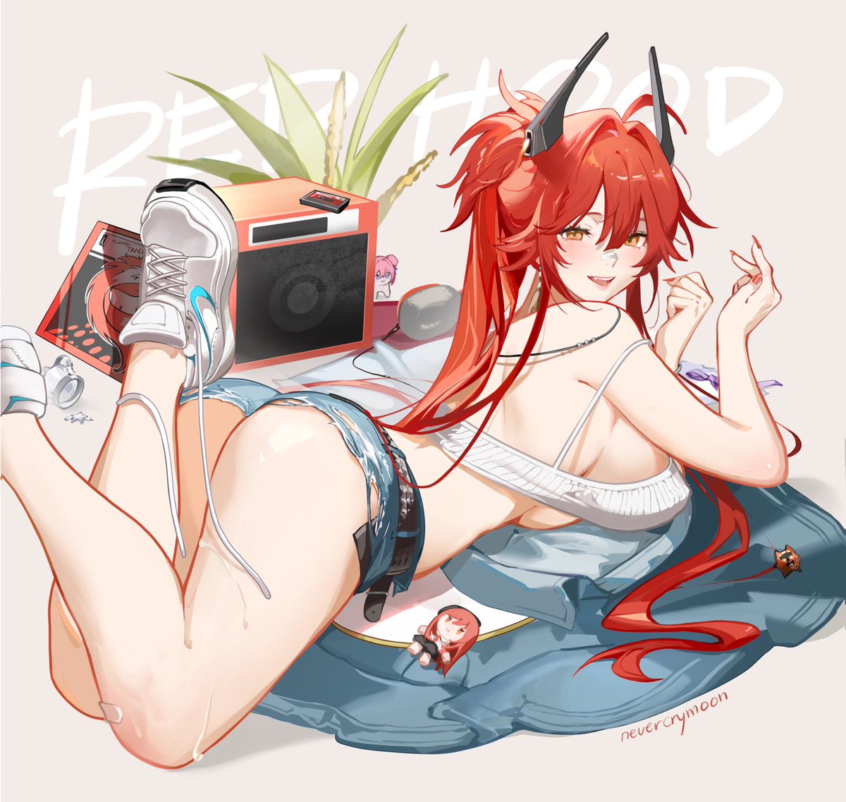 nevercrymoon's tweet image. Relaxing time with Red Hood ❤️

#NIKKE3rdAnniversary #NIKKE #NIKKEfanart #RedHood