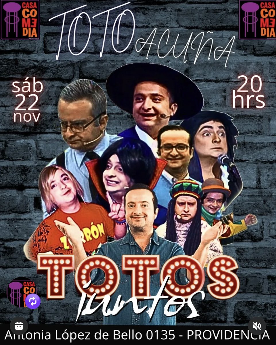 ToToAcToR's tweet image. Próximas Fechas SANTIAGO!!
Tengo estas 2 fechitas acá en la capital:
- Club de San Miguel (San Miguel) Entradas por Comedy Pass
- Casa Comedia (Providencia) Entradas por Comedia Ticket

Anda y asegura tu entrada YA!!