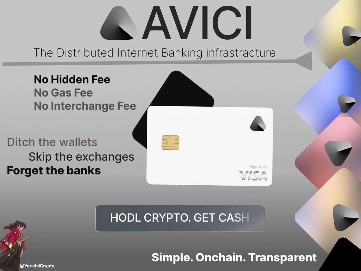 The Ultimate AVICI One-Pager 💳
The entire market is bleeding.
Yet, one project is still thriving.
Today we’ll be studying STRENGTH.

• What is AVICI ⁉️
Avici is a distributed internet banking infrastructure with a sole purpose : eliminating the need for central banks.
