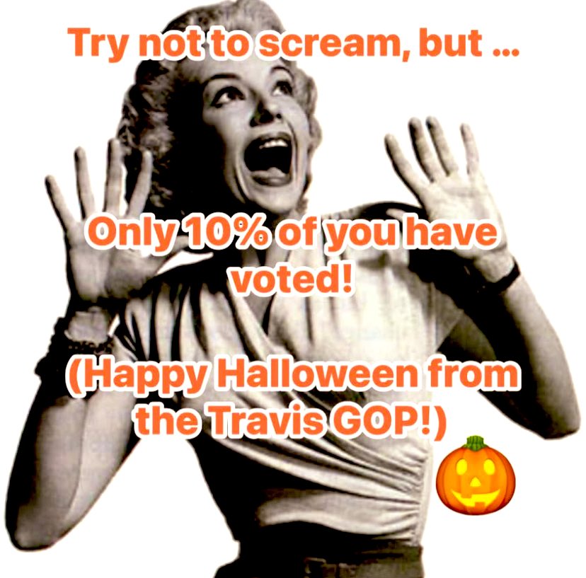 TravisGOP's tweet photo. Last day of Early Voting! Let’s put the final nail in #PropQ’s coffin and elect some great local Republicans while we’re at it. https://t.co/dzNp2Us5yn https://t.co/iMr8HEVUm9
