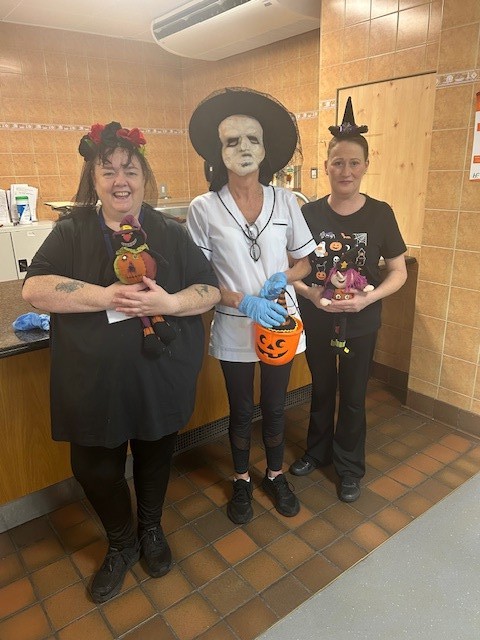 No tricks, just treats from some of our amazing canteen team! 🍬🎃 They’ve gone all out in fancy dress to bring some Halloween cheer to the hospital today. Wishing everyone a fang-tastic Halloween! 🦇 #HappyHalloween <a href="/HSELive/">HSE Ireland</a>