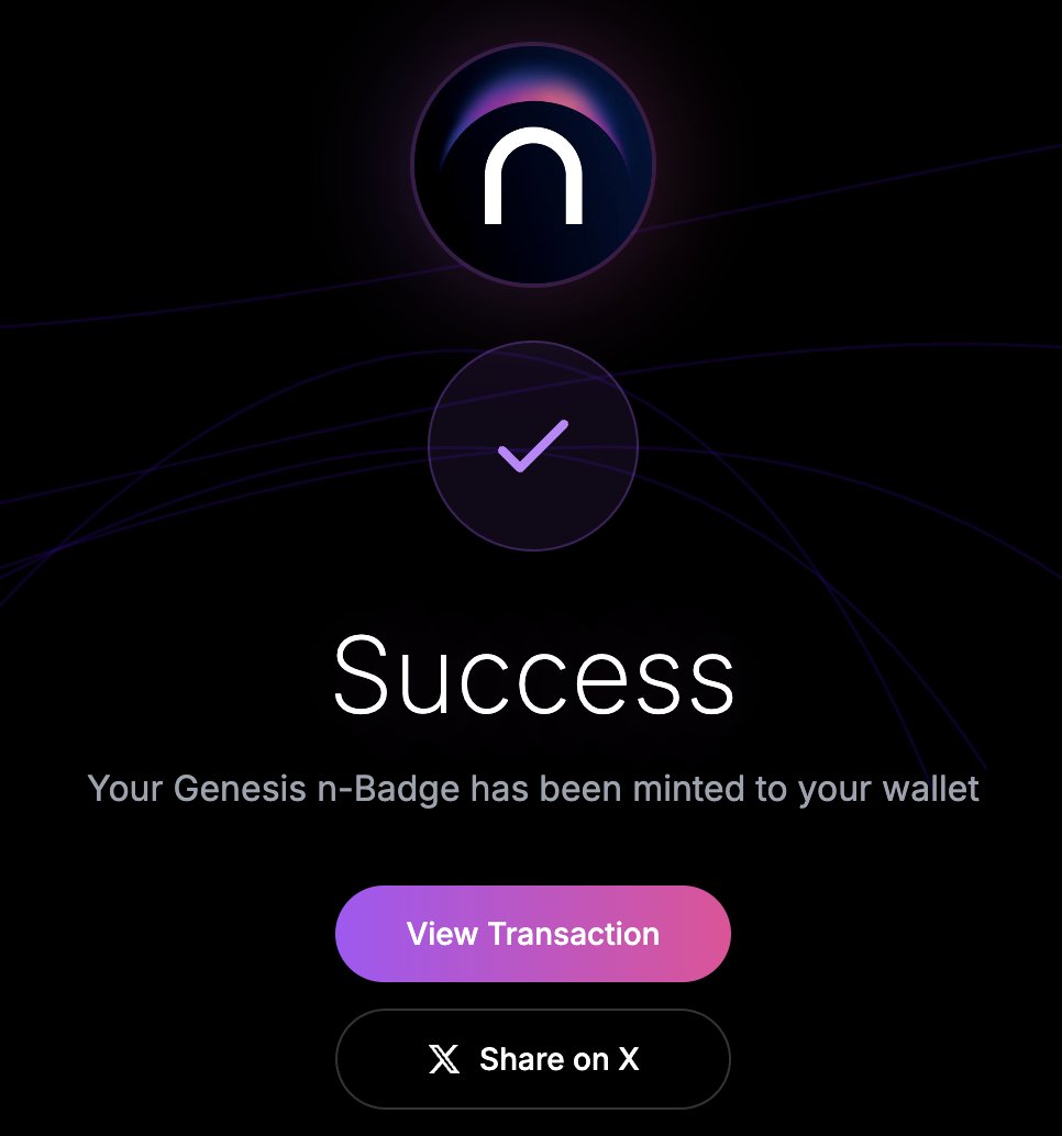 • Claim your Genesis n-Badge  !
Then verify your Badge on Xeet to start earning points.