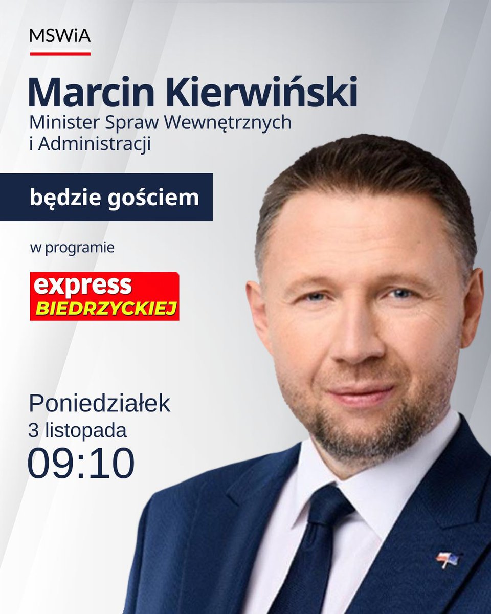 📻 ZAPOWIEDŹ: Jutro o godz. 09:10 minister @MKierwiński będzie gościem w programie „Express Biedrzyckiej”. Wywiad będzie można oglądać w serwisie YouTube na kanale Super Express <a href="/se_pl/">Super Express</a>