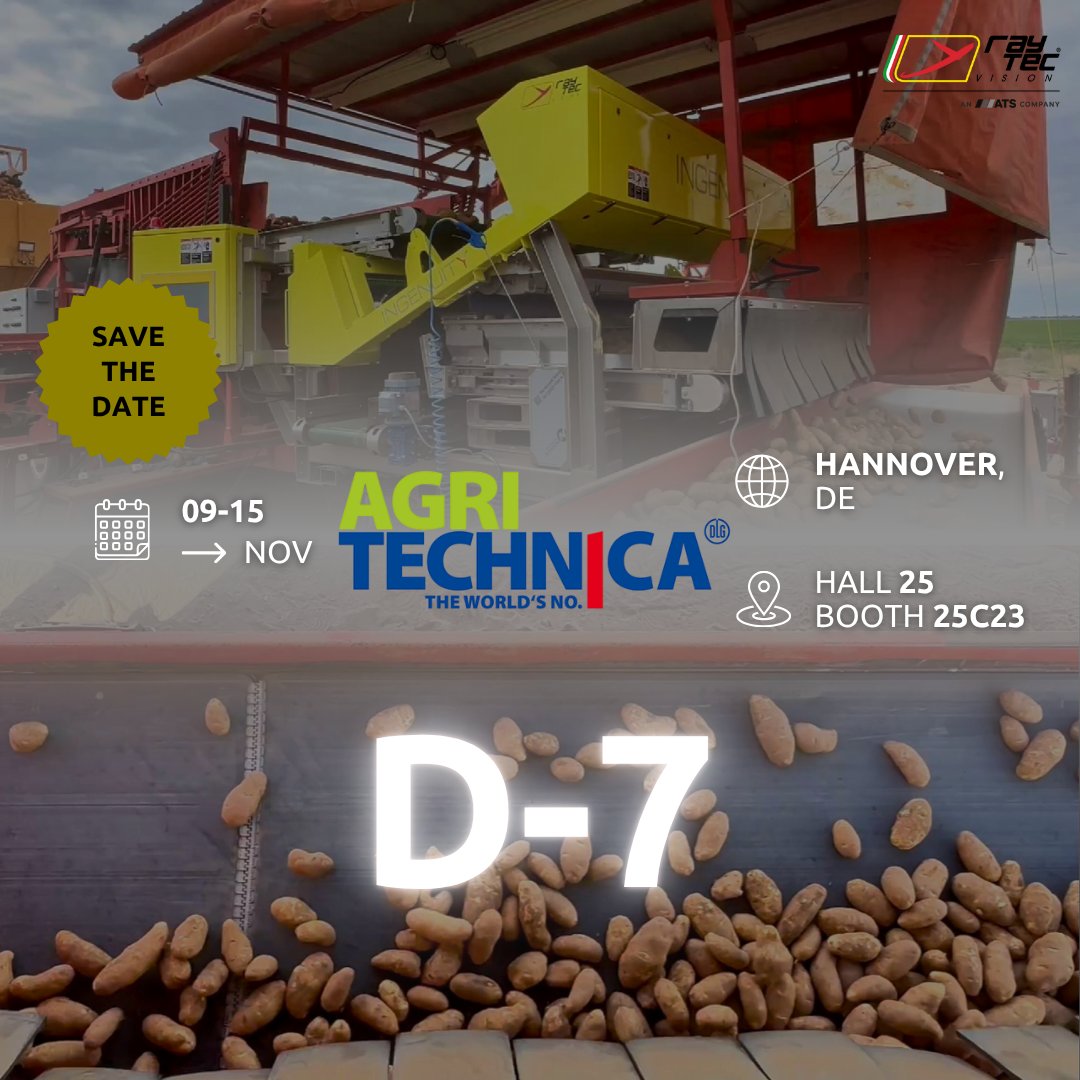 ⚡ Just 7 days to <a href="/AGRITECHNICA/">AGRITECHNICA</a>!
Meet the new #Ingenuity 60-channels — same tech as the 100, now in a compact design for small &amp; mid-size processors. 🥔⚙️

📅 November 9–15
🌍 Hannover, DE
📍 Hall 25 Booth 25C23