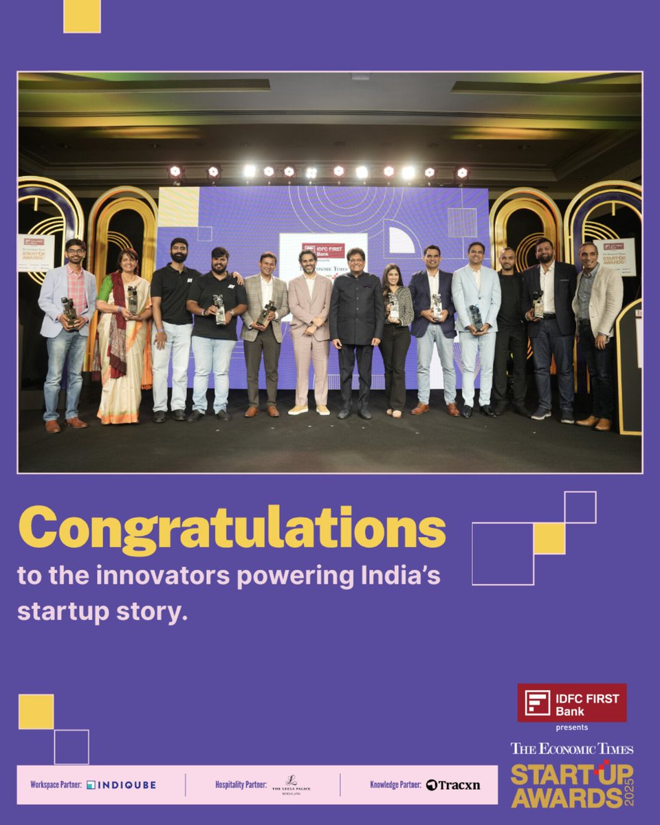 ETFrontRow's tweet image. Congratulations to the trailblazing champions of #ETStartupAwards 2025!

Their bold vision, relentless execution, and commitment to innovation continue to push the boundaries of what is possible in India’s startup landscape. Thank you for setting the benchmark for the next wave…