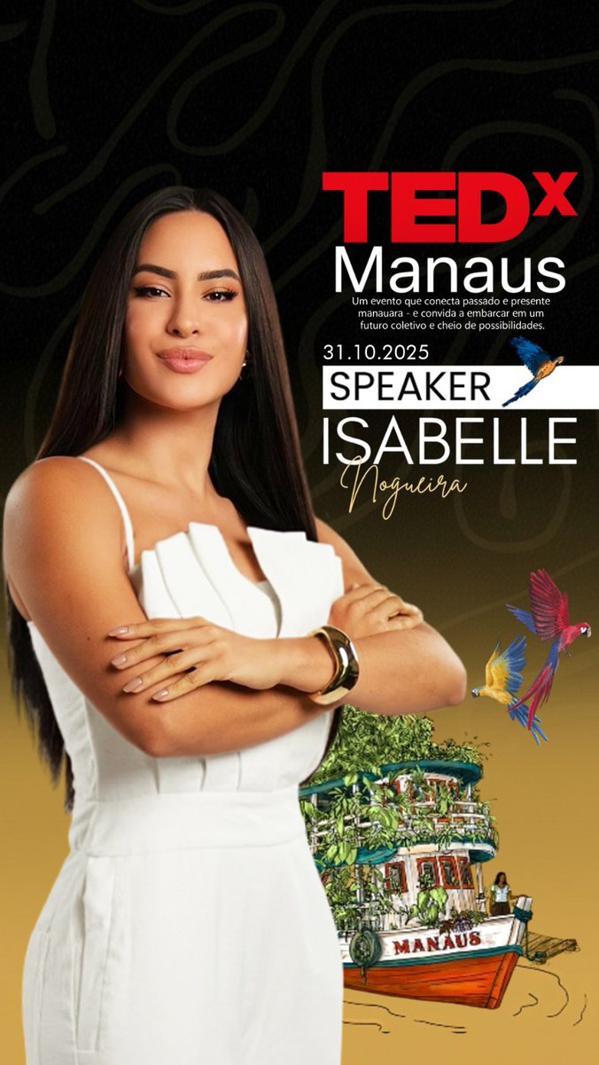 IsabelleEncanto's tweet image. Hoje é dia de TEDx Manaus!
E nossa estrela, Isabelle Nogueira, sobe ao palco para compartilhar sua visão, sua história, suas raízes. ❤️🏹
Em um evento que celebra ideias que inspiram o mundo, Isabelle leva consigo a força da floresta, o orgulho da cultura amazonense