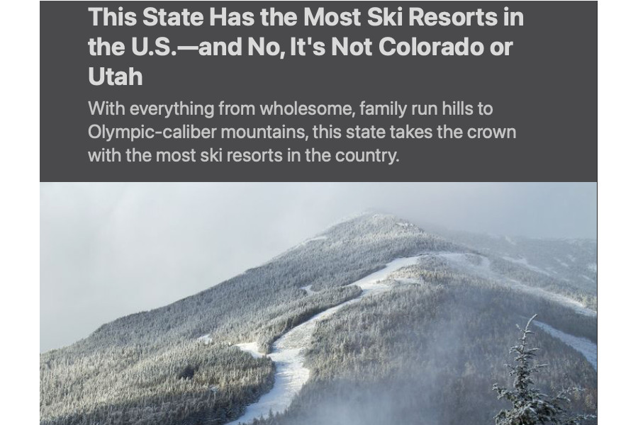 Did you know that NYS has the most ski areas? Check out this article about it! travelandleisure.com/state-with-mos… #iskiny