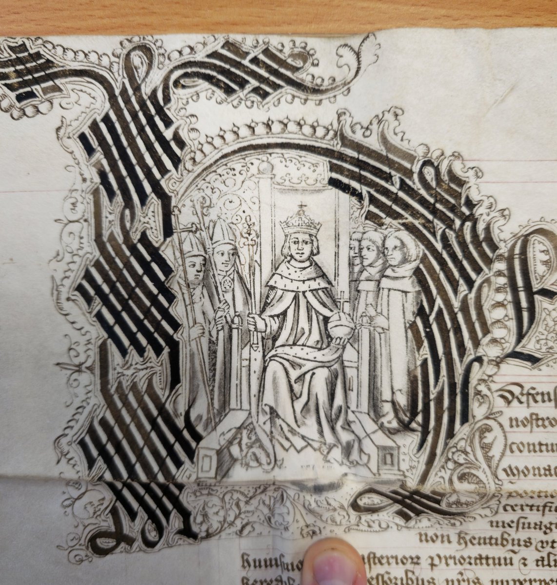 Very cool to find a depiction of Henry VIII on a letters patent (re)founding a monastery in 1538, slap bang in the middle of the monasteries being closed!
