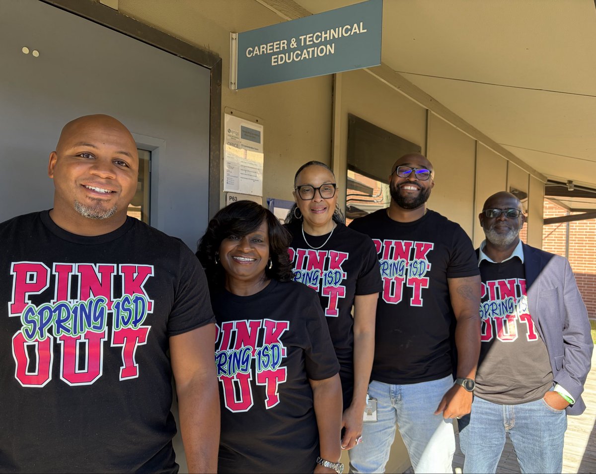 Our CTE team is supporting SISD Pink Out day! Supporting Breast Cancer Awareness month, and furthering research for a cure! <a href="/SpringISD_CTE/">SpringISD_CTE</a>