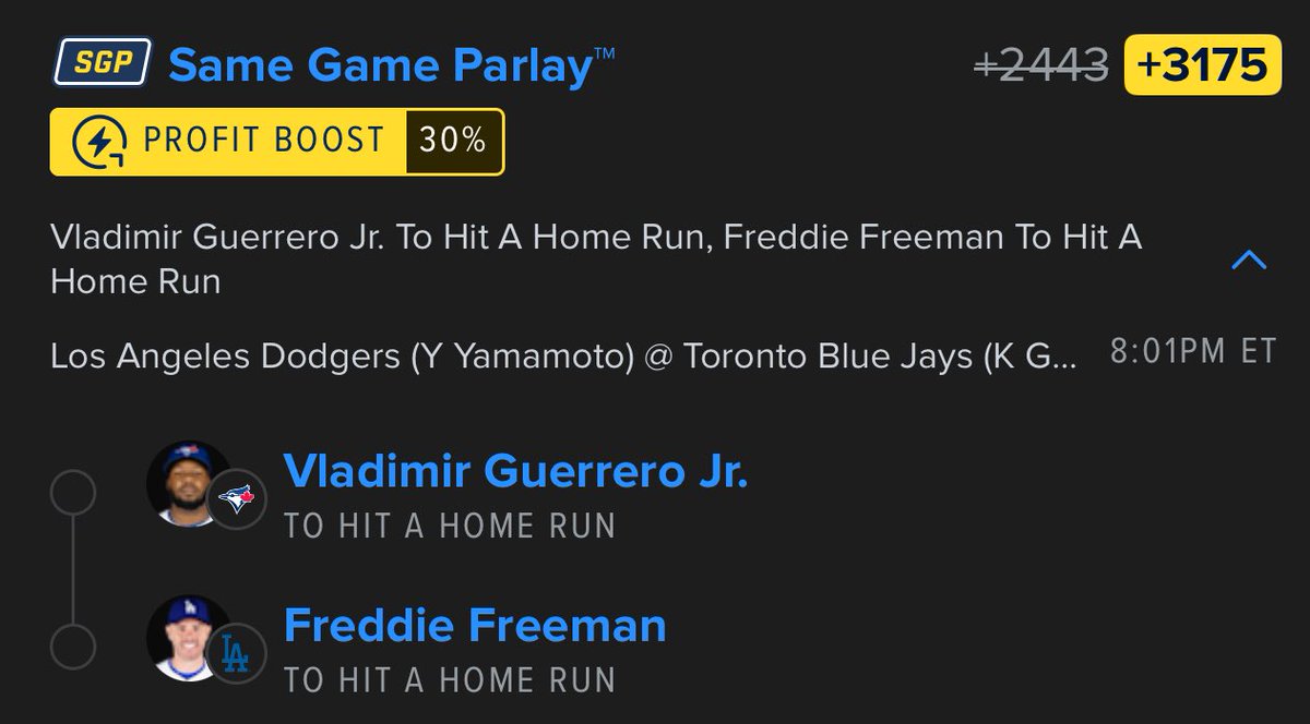 Told myself I wasn’t putting anything in today but mannnn these two guys look great tonight. 

Let’s cash it⚾️🙏