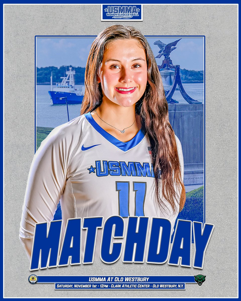 𝐈𝐓’𝐒 𝐕𝐎𝐋𝐋𝐄𝐘𝐁𝐀𝐋𝐋 𝐌𝐀𝐓𝐂𝐇𝐃𝐀𝐘!

@usmmawomensvb travels battles Old Westbury on the road in <a href="/SkylineConfD3/">Skyline Conference</a> play!

📍  Old Westbury, N.Y. 
🕛 1⃣2⃣ p.m.
📊  tinyurl.com/2s3dz4tr
📺  tinyurl.com/yu4b82u7

𝐋𝐄𝐓'𝐒 𝐆𝐎 𝐌𝐀𝐑𝐈𝐍𝐄𝐑𝐒!

#d3wvb #OURAcademy