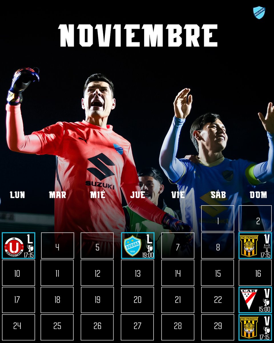 Bolivar_Oficial's tweet image. 📅💙 ¡Se viene un noviembre a puro corazón celeste! ⚔️🔥

Cada fecha, una nueva batalla. Cada partido, una oportunidad para seguir haciendo historia. 🙌🏻✨

#BolívarCentenario #UnSigloDePasión