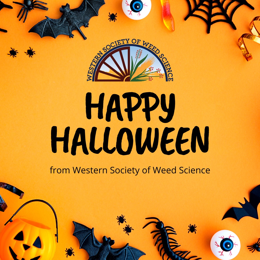 WSWeedSci's tweet image. 🎃👻 Ghouls &amp;amp; goblins bring a fright,
but weeds invade both day &amp;amp; night!

They creep &amp;amp; crawl, they choke &amp;amp; spread—
leaving native plants for dead! 🌿💀

This #Halloween, take a stand—
keep those spooky invaders off the land! 🌾🕸️

#WSWS #weedscience #invasiveplants #noxiousweeds