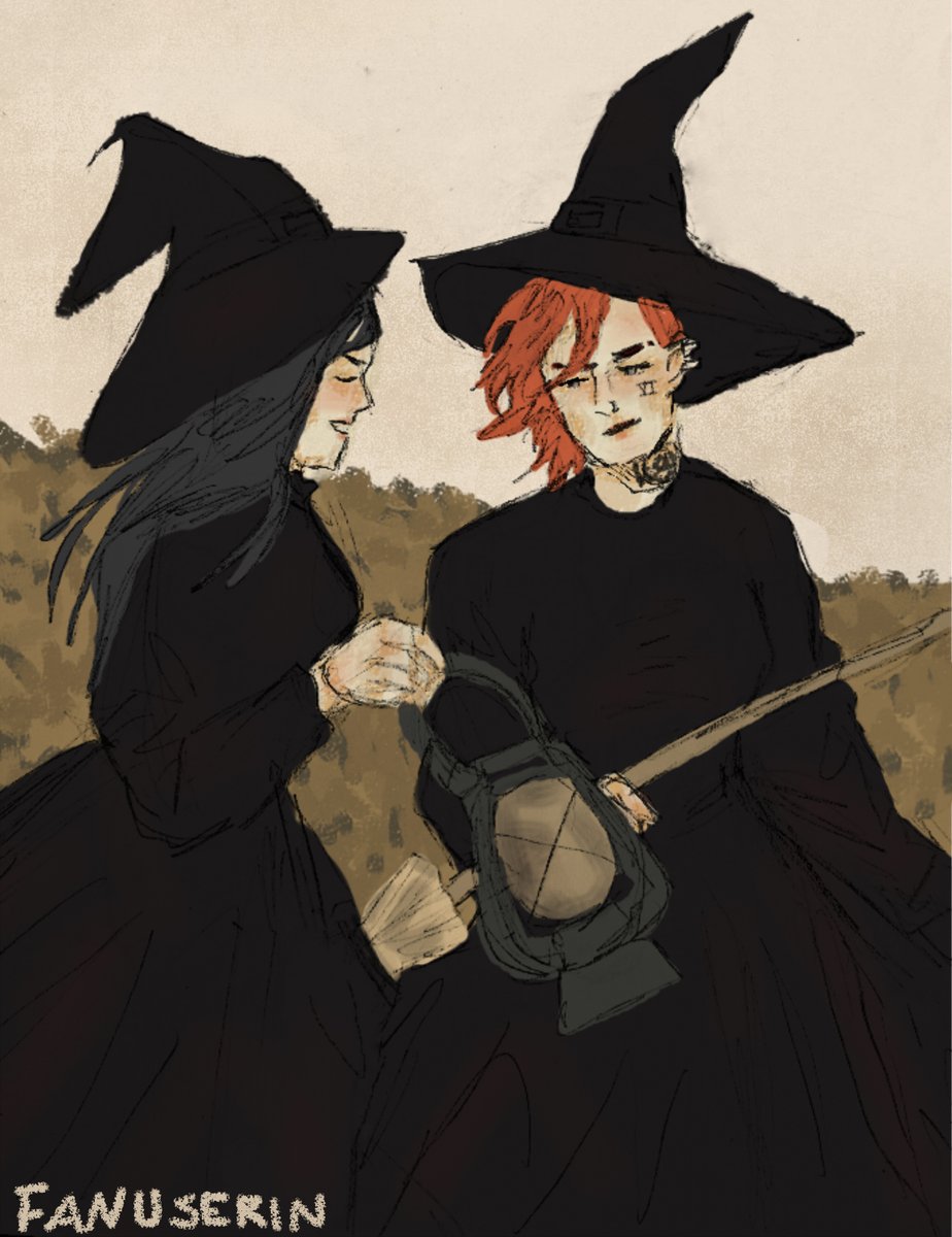 "She keeps talking smart like that and I might have to kiss her lips." -Vi, most probably.
2&amp;7: witches/halloween #spookycaitviweek
#caitvi 🎃