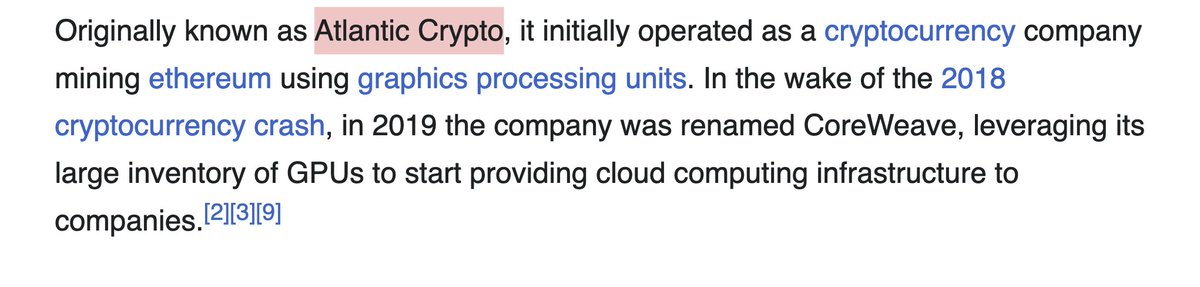 had no idea CoreWeave was once a crypto company 🤯. 

What a pivot!