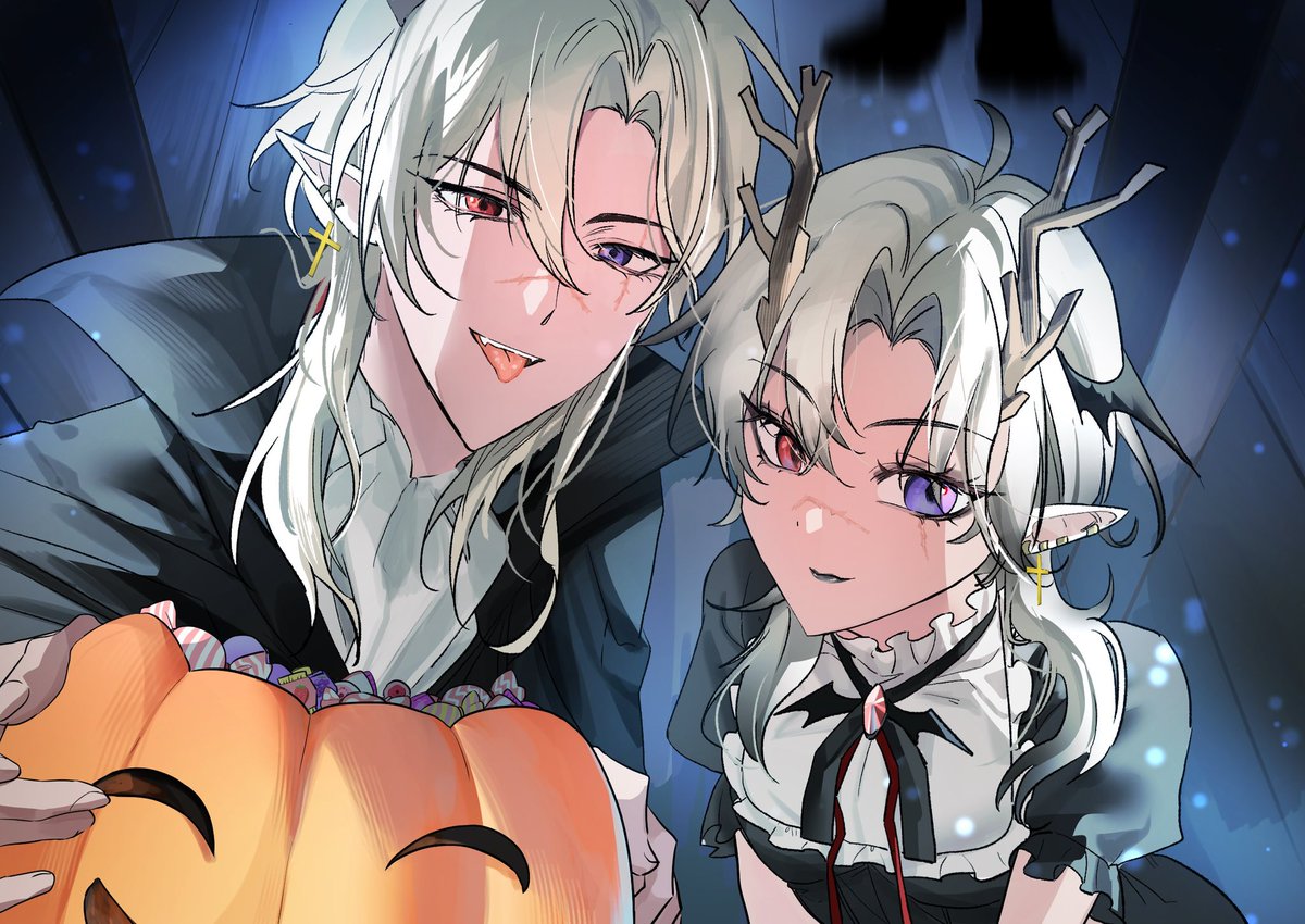 SolRyusei's tweet photo. ⋆⁺₊⋆♱ Happy Halloween ♱⋆⁺₊⋆

“Trick or Treat ~ “

“Can we take a bite~?”  ཐི ₍^. ̞.^₎ ཋྀ 

🎨: #nya_0 
#CaptureSol ♱ https://t.co/XaXe7ADd9E