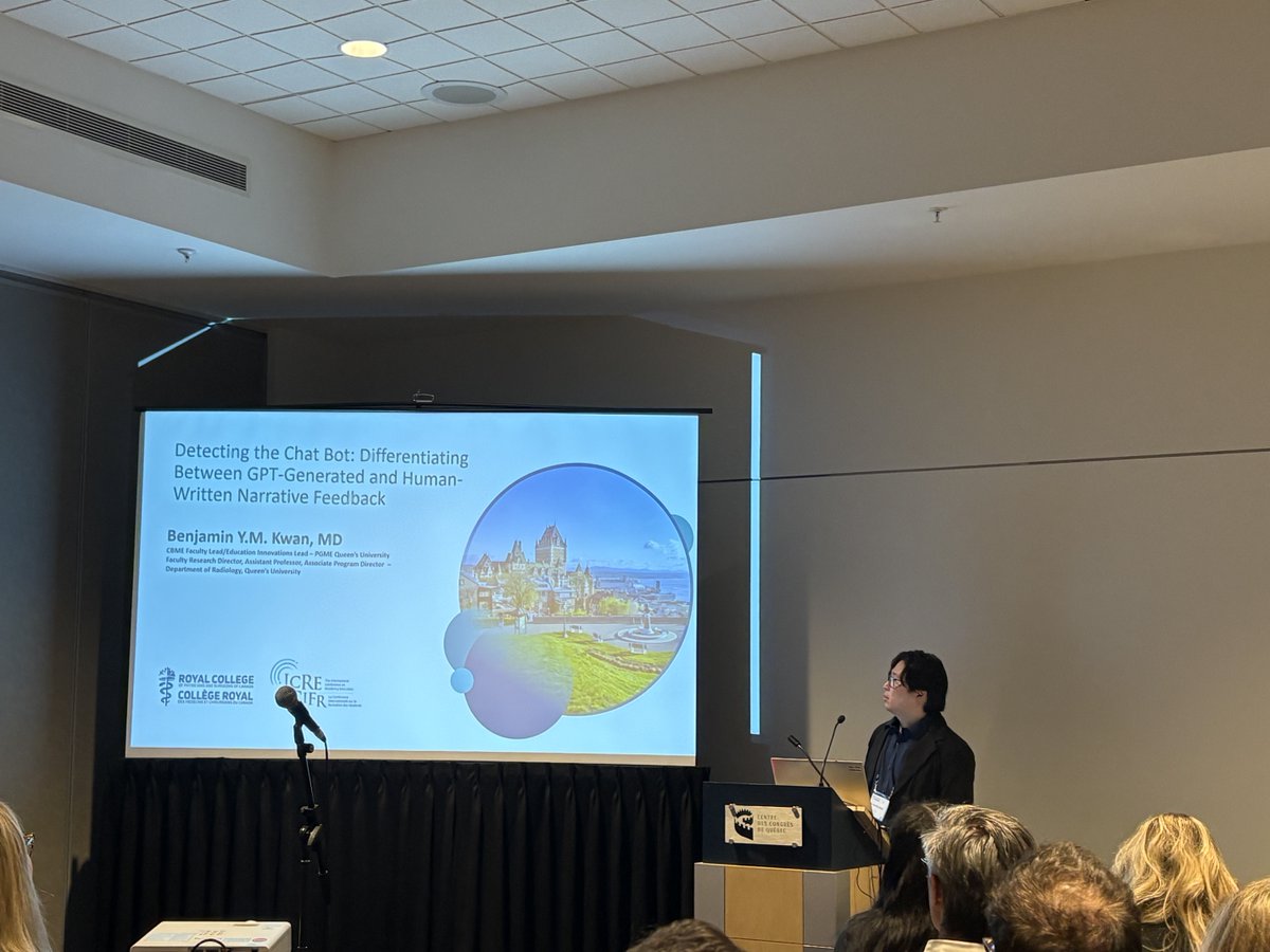Another great presentation by Dr. Ben Kwan on whether differences were identified between AI and human generated feedback. Turns out human raters are superior to GPT 3.5 for generating feedback that is context-specific, clinically relevant, and personalized.