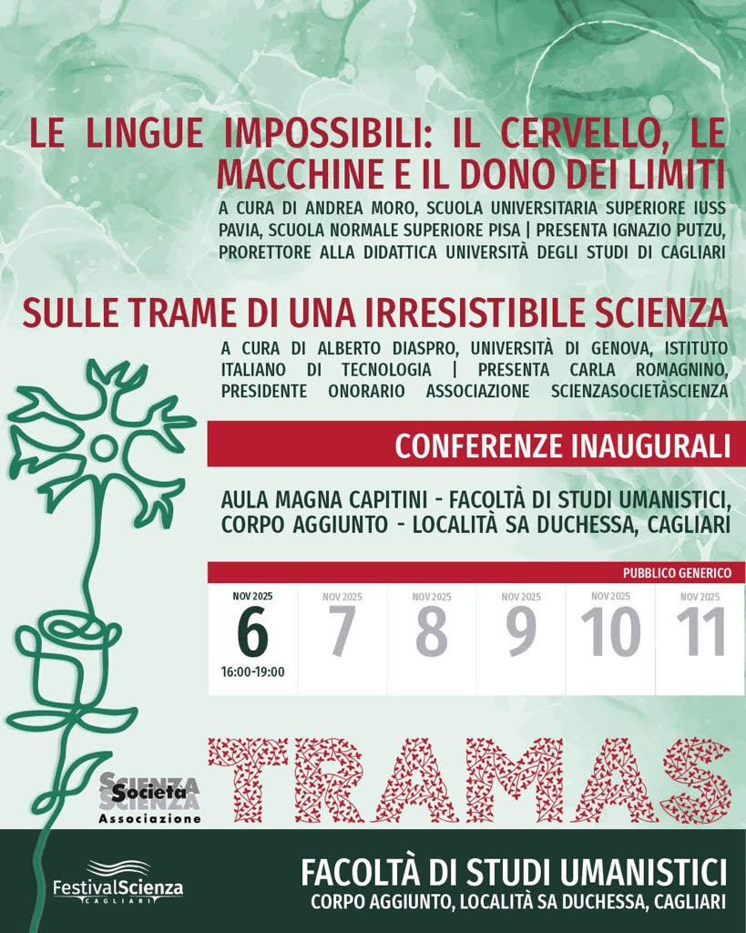 ❓ Cosa succede quando il linguaggio incontra i limiti del cervello umano?
Il prof. Andrea Moro (IUSS Pavia – SNS Pisa) inaugura il Festival della Scienza di Cagliari 2025 con “Le lingue impossibili”.
#IUSSPavia #SNSPisa #FestivalDellaScienza #AndreaMoro #LingueImpossibili #IA