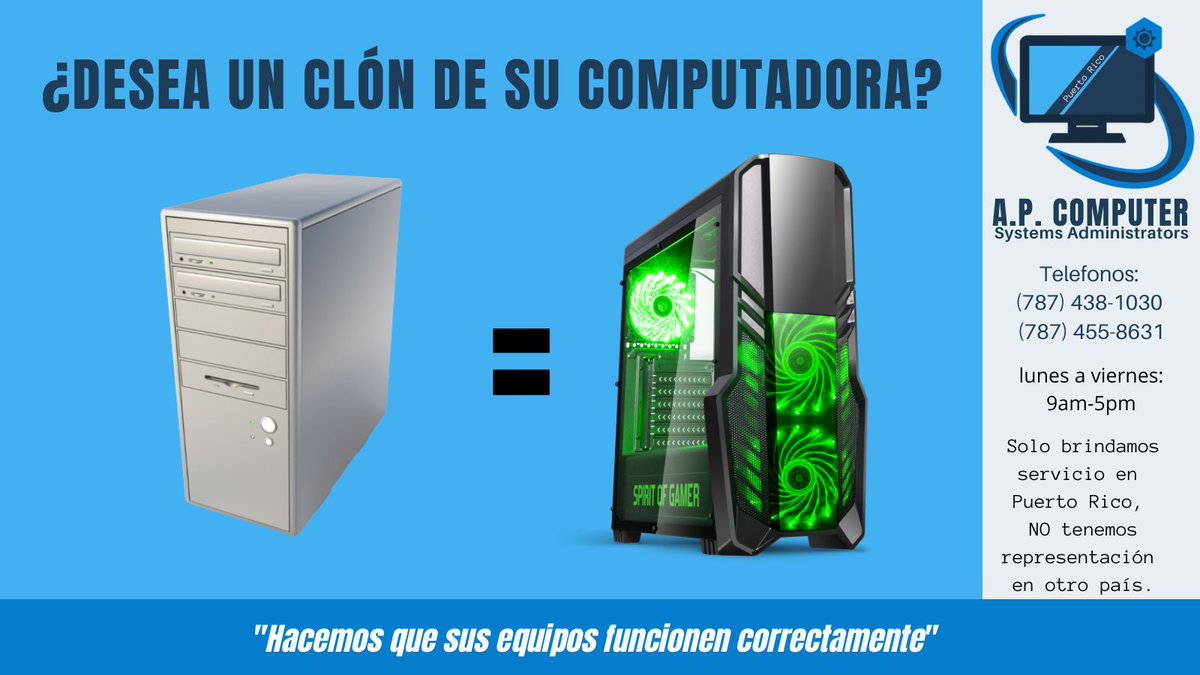 apcomputerpr's tweet image. Es una réplica exacta del disco duro existente, abarcando desde el sistema operativo hasta los archivos ocultos en el directorio.
#reparaciondecomputadoras #reparaciondelaptops #APComputer #APComputerSystems #APComputerPR #APComputerPRUSA #Dios #Diosesbueno #God #Godisgood