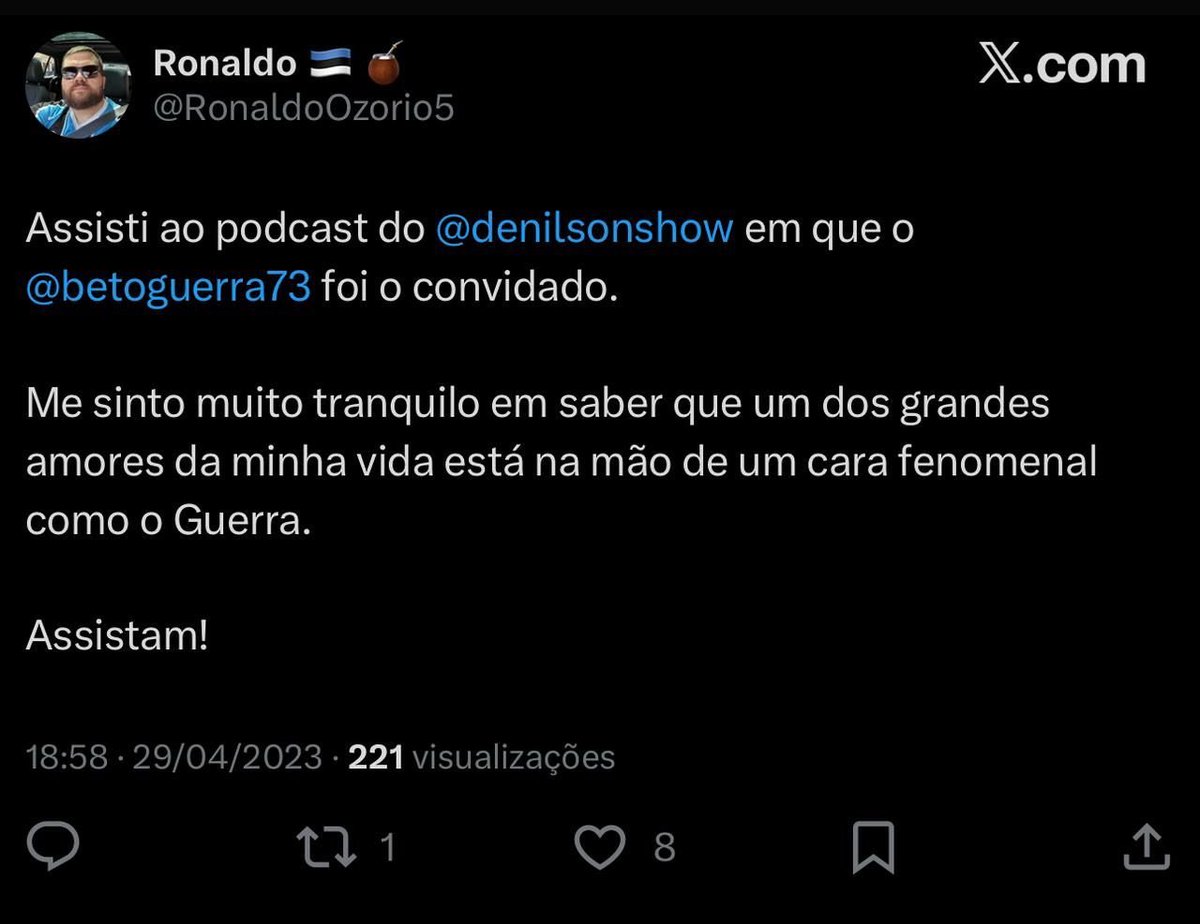 Vai avisando.