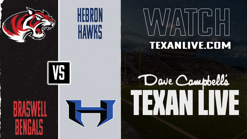 ChampionSports's tweet image. District play continues tonight as @HebronFootball hosts @BengalLifestyle! If you can&apos;t be there, watch the game with us and @dctf! 

🏈5-6A
⏰7PM
📍Brian Brazil Stadium
🎙️@CutterSippel &amp;amp; @PeteNielsen11
📺 texanlive.com/video/68fd02ab…