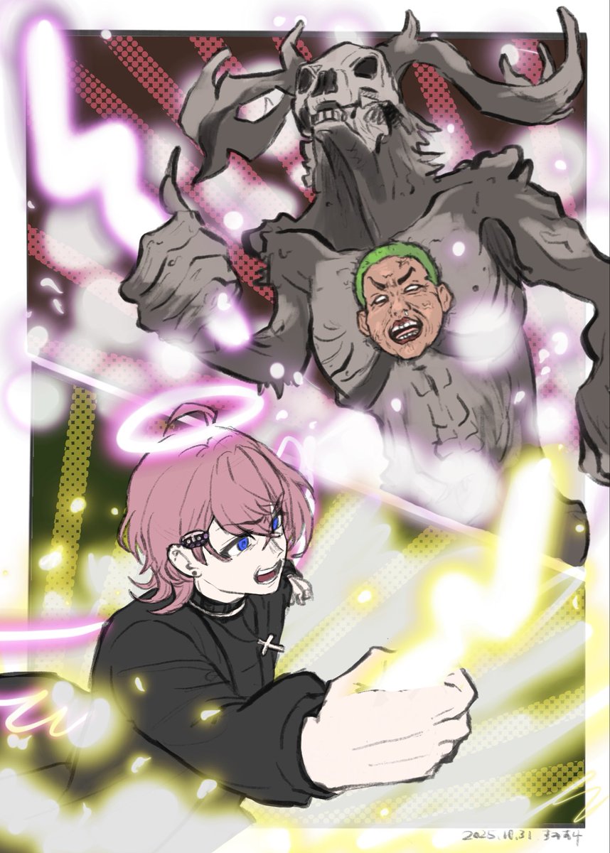 sumiske19858ke's tweet image. 街中を巻き込んだ神vs悪魔

(水無瀬さんvsわきをさん)
 #MADTOWN #minasketch