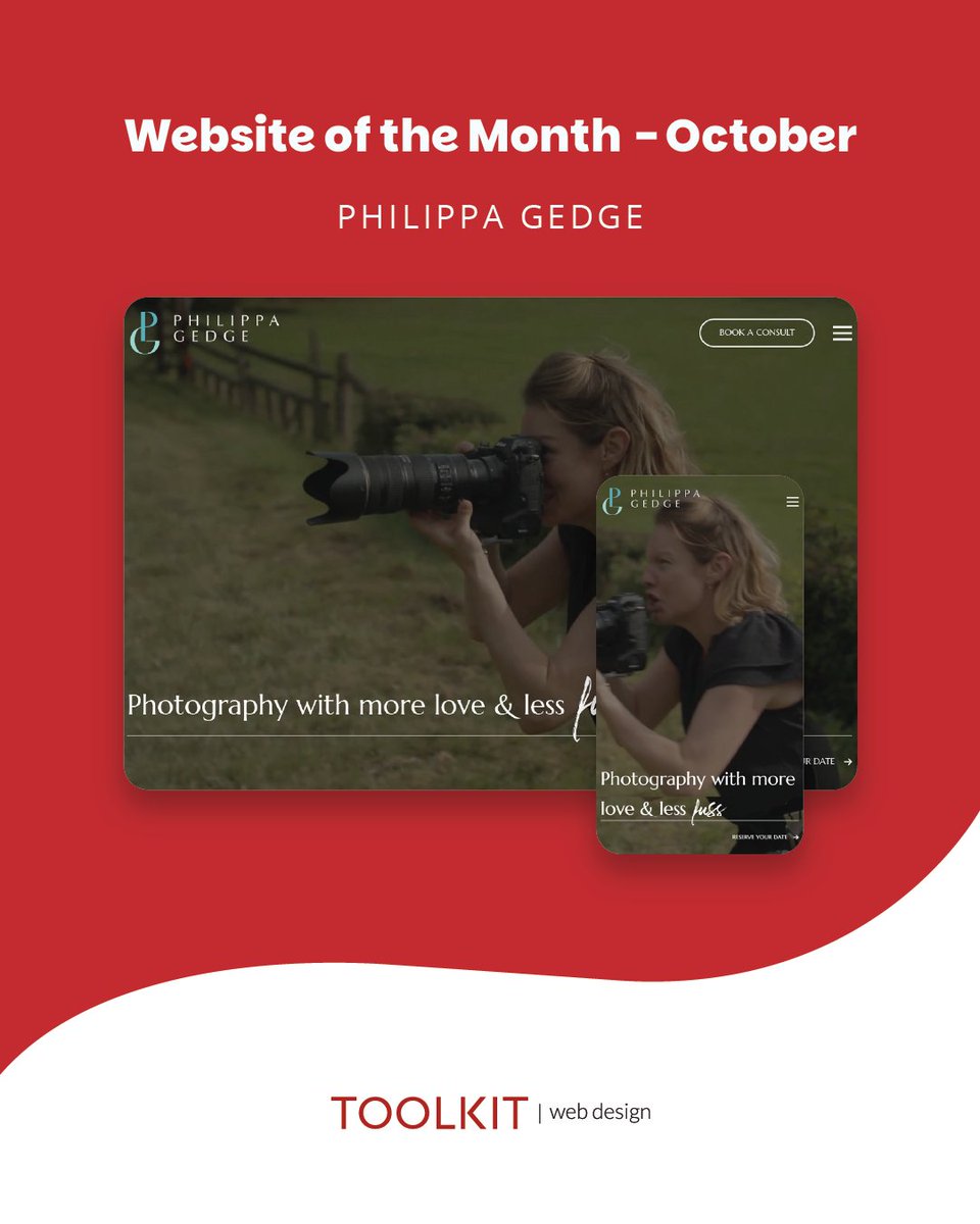 Our Website of the month is Philippa Gedge Photography! Learn more about Philippa's services and the design process we went through here:

toolkitwebsites.co.uk/blog/website-o…

#webdevelopment #chichester #webdev #webdesign #design