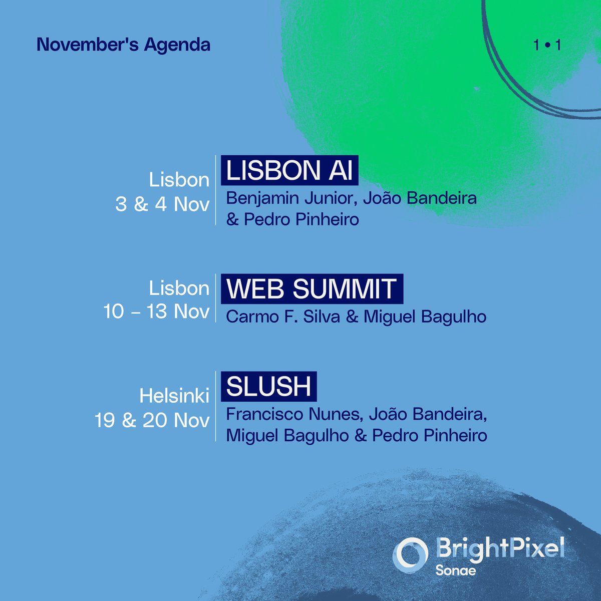 brpxcapital's tweet photo. November is packed for @BrightPixel! 🚀 From #Lisbon to #Helsinki, we’re diving into global #Innovation ecosystems — connecting, learning &amp; helping build what’s next in #VentureCapital, #Cybersecurity &amp; #InfrastructureSoftware. Find out more ⬇️ https://t.co/GcmYFlrBBM