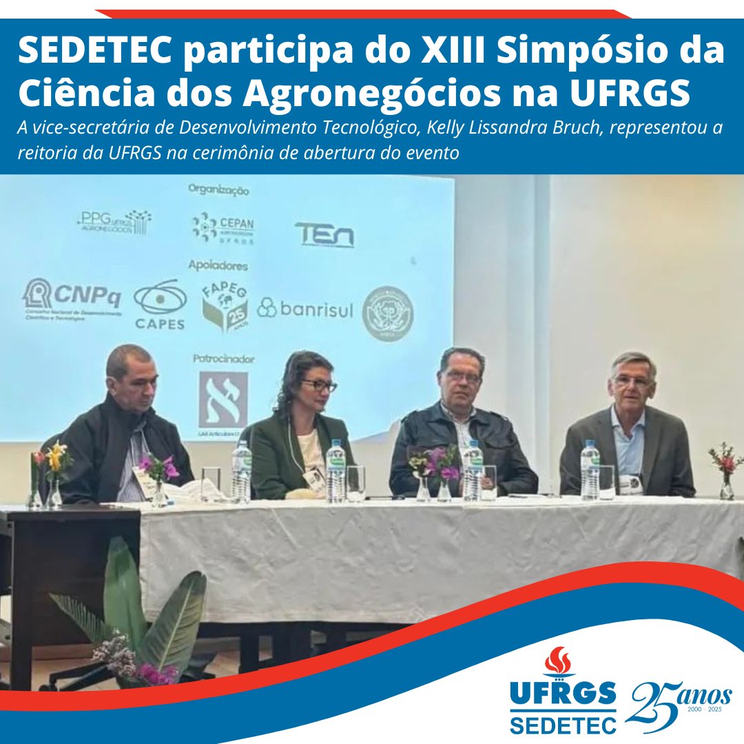 SEDETEC participa do XIII Simpósio da Ciência dos Agronegócios na UFRGS

A vice-secretária de Desenvolvimento Tecnológico, Kelly Lissandra Bruch, representou a reitoria da UFRGS na cerimônia de abertura do evento

Saiba mais: ufrgs.br/sedetec/sedete…