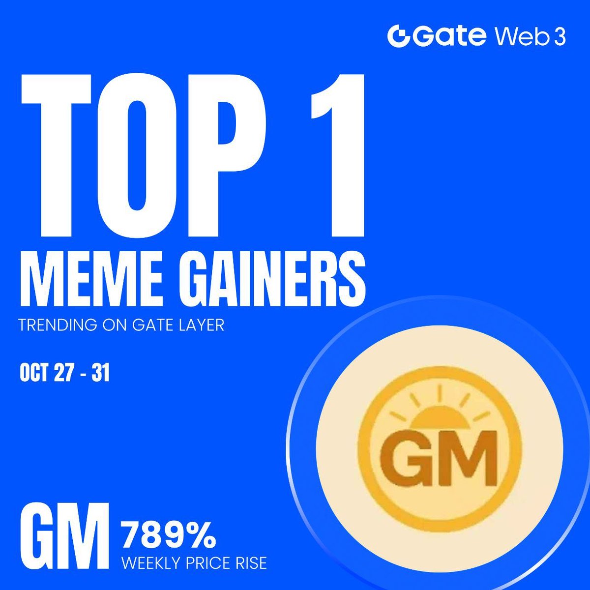 2Bit007's tweet image. 🚀 Weekly Top 1 Meme Gainer
1️⃣ $GM++ 789% on Gate Layer
⚙️ Powered by Meme Go Engine
❇️Enter Gate Meme Go🚀:
web3.gate.com/en/memego/gate…
#GateWeb3 #Meme Go #Airdrop