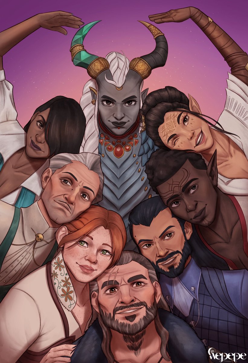 I didn't prepare any new art for Veilguard 1 year anniversary 😭 
So I'm reuploading this, always love this piece.

#DragonAgeVeilguard #DragonAge #wepepedraws #DATV