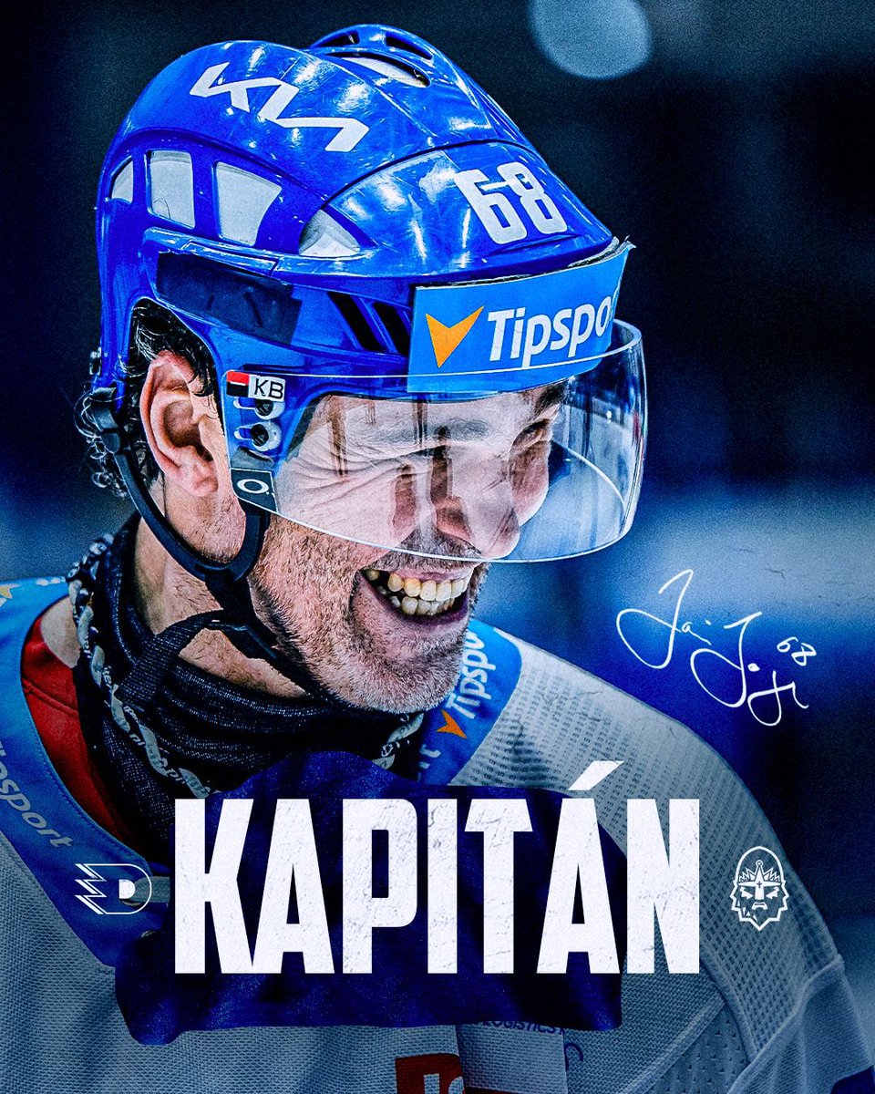 RytiriKladno's tweet photo. Dnešním kapitánem proti Pardubicím bude Jaromír Jágr. 👑 https://t.co/LyUdfKjVcc