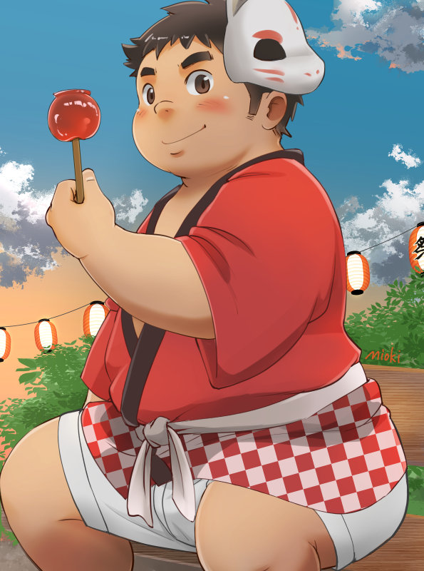 mioki's tweet image. 実はりんご飴って食べたことないです（たしか）