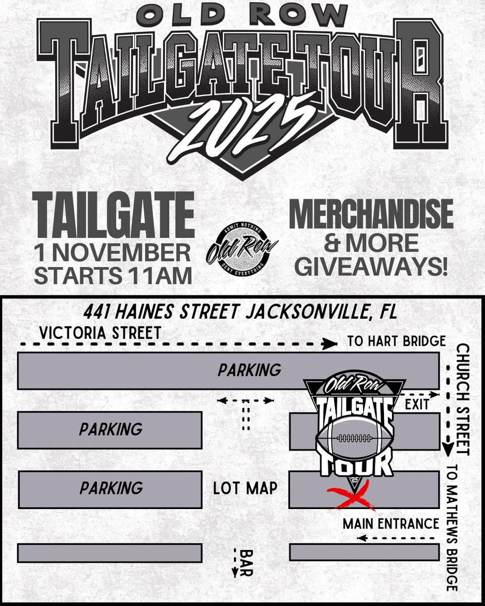 OldRowGators's tweet image. 🚨 The 2025 Tailgate Tour has landed in JACKSONVILLE‼️Come out Halloween weekend and party with us. Don’t want to miss this one 👀