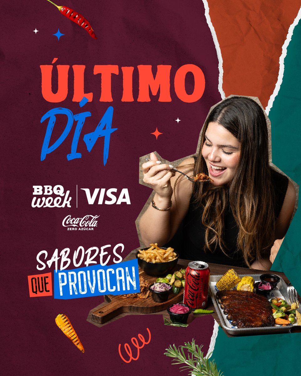 ¡Último día BBQ Lovers! 🥩 Se acaba la primera edición de BBQ Week <a href="/VisaPA/">Visa Panamá</a>! 🔥 Sal y disfruta esta experiencia gastronómica en 12 restaurantes participantes con tu tarjeta VISA #SaboresQueProvocan 

¡VOTA por tu favorito en week.pa/votar/! 🤩🍖
