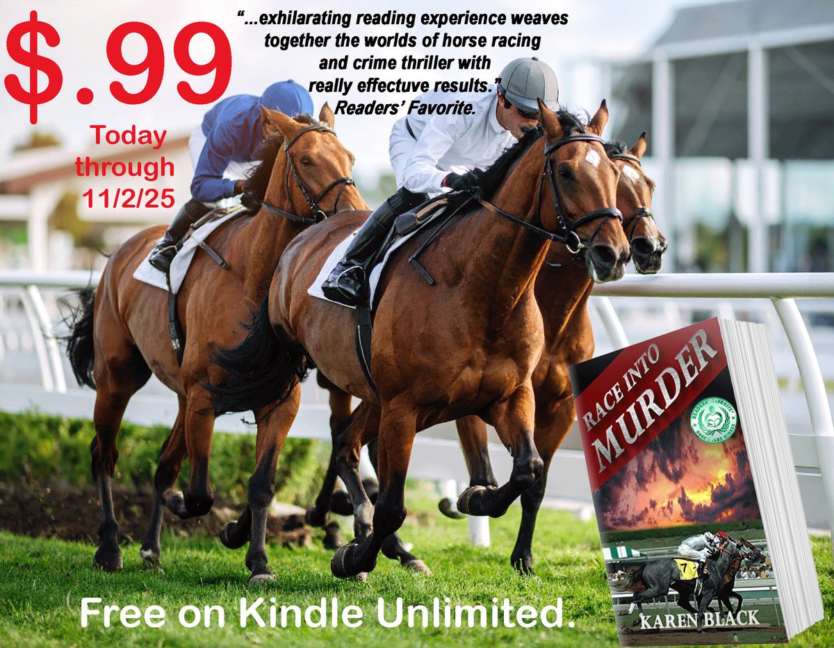 KarensStories's tweet image. A jockey is murdered, and an innocent man is arrested. The racing world is in chaos as the killer is torn between justice &amp;amp; morality. 

“A crime tale with an engaging setting and some intriguing characters.” Kirkus Reviews. #Belmont #Gulfstream amzn.to/3zKNpZZ