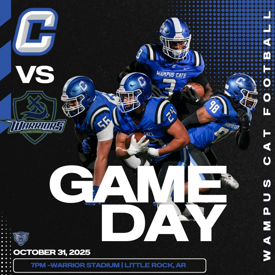 GAME DAY ‼️

🆚 Little Rock Christian Academy
⏰ 7PM
📍 Warrior Stadium|Little Rock, AR
📺 youtu.be/Q1qQrNILRyQ

#BeTheBest #FinishEmpty 🚾🏈