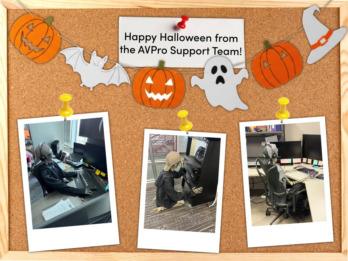 AVProEdge's tweet image. When AV challenges get scary, our support team&apos;s got the spine to face them head-on! Count on fast response times and clear troubleshooting, as our team works to the bone to provide top-notch solutions. No tricks, just treats. #AVPro #AVSupport #Halloween #TrickOrTreat
