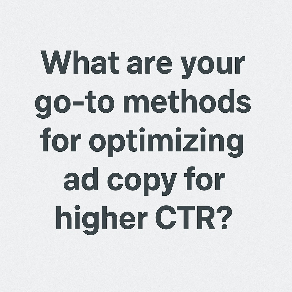 mdsenar692's tweet photo. What are your go-to methods for optimizing ad copy for higher CTR?
Use strong CTAs, emotional triggers, and A/B testing to boost ad copy CTR.

#GoogleAds #PPCMarketing #AdCopy #CTR #DigitalMarketing #AdOptimization #MarketingTips #Copywriting https://t.co/wBEiWHzErF