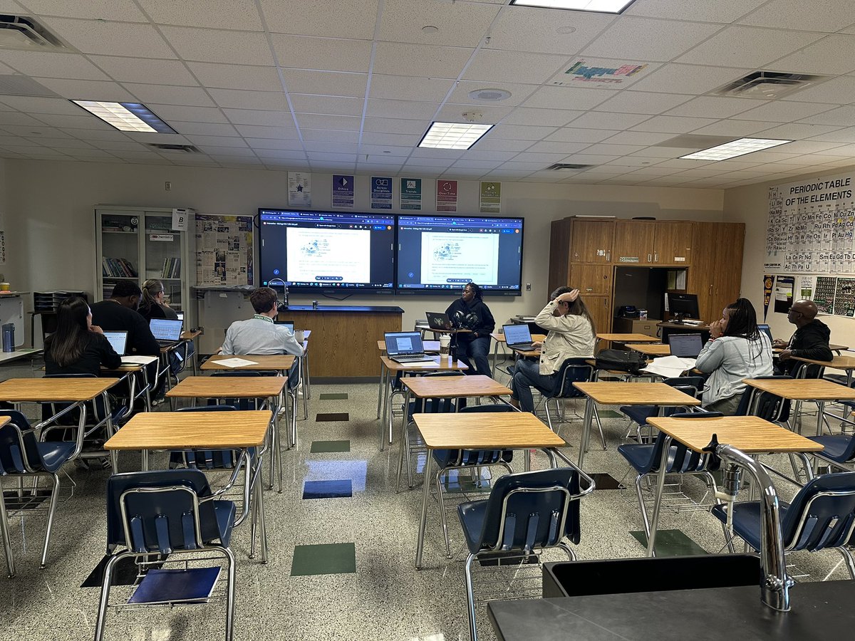 Biology PLC analyzing data at their WDM 📊This team is amazing!! 💚 #HerdOfDreams