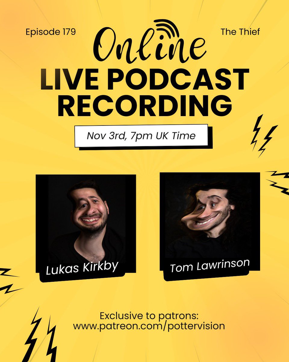 LIVE PODCAST RECORDING THIS MONDAY

Exclusive on our Patreon, access our online live recording of the next episode of The Pottervision Podcast. Join us for as little as £2 to access this event!

patreon.com/pottervision