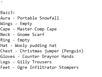 This is why its helpful to be organised in life..

I updating Bazz3 halloween outfit in presets. I did the wrong one and overrided my xmas outfit

...BUT I HAVE A FILE FOR THAT! That tells me what it was 🤣 Xmas is saved..!