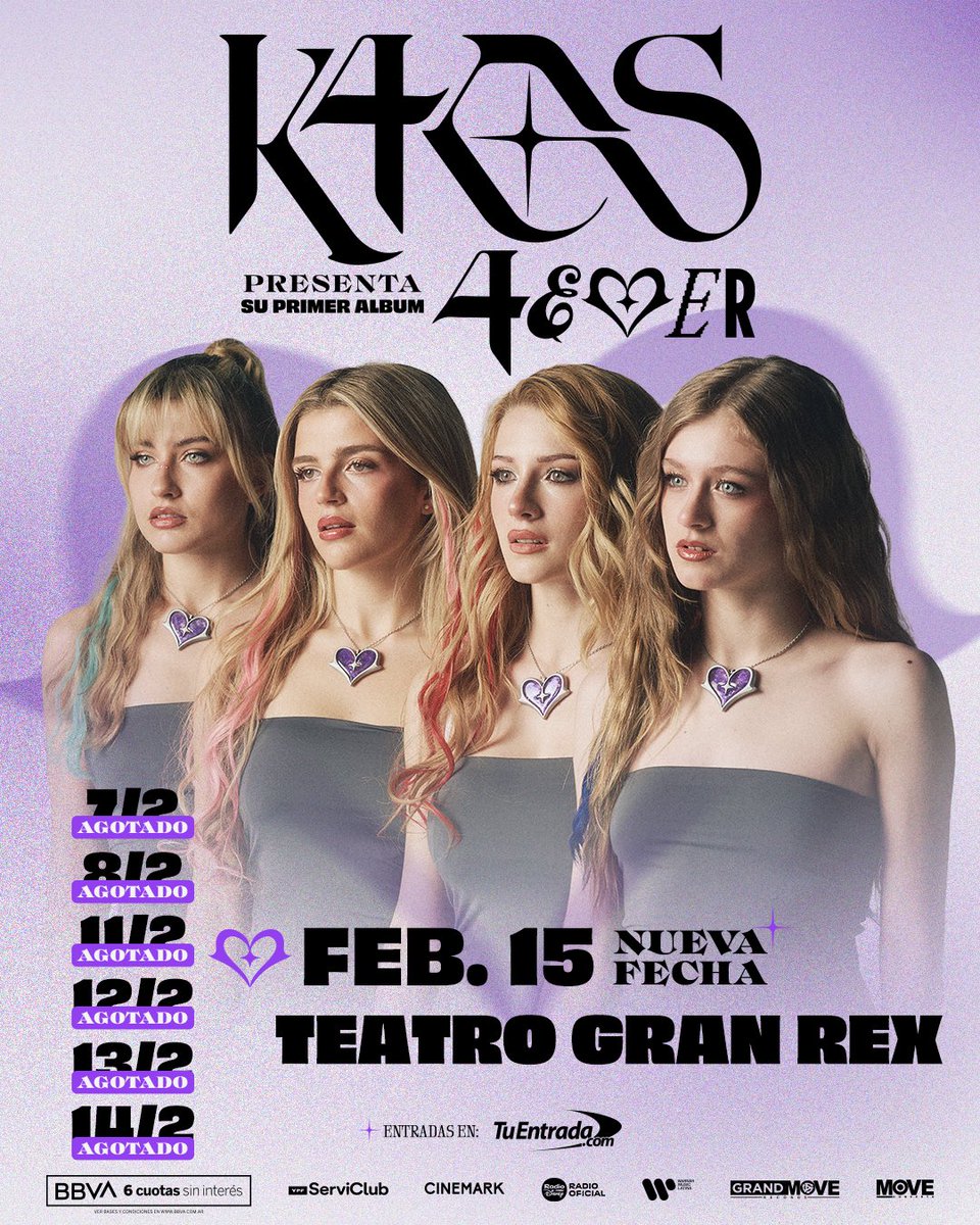 💜 ¡Los k4óticos agotaron otro Gran Rex en menos de 30 minutos! ¡Vamos por la séptima el 15/2!

🎫 Entradas ya disponibles a través de <a href="/tuentrada/">TuEntrada.com</a>
💳 Si sos cliente BBVA , aprovechá 6 cuotas sin interés