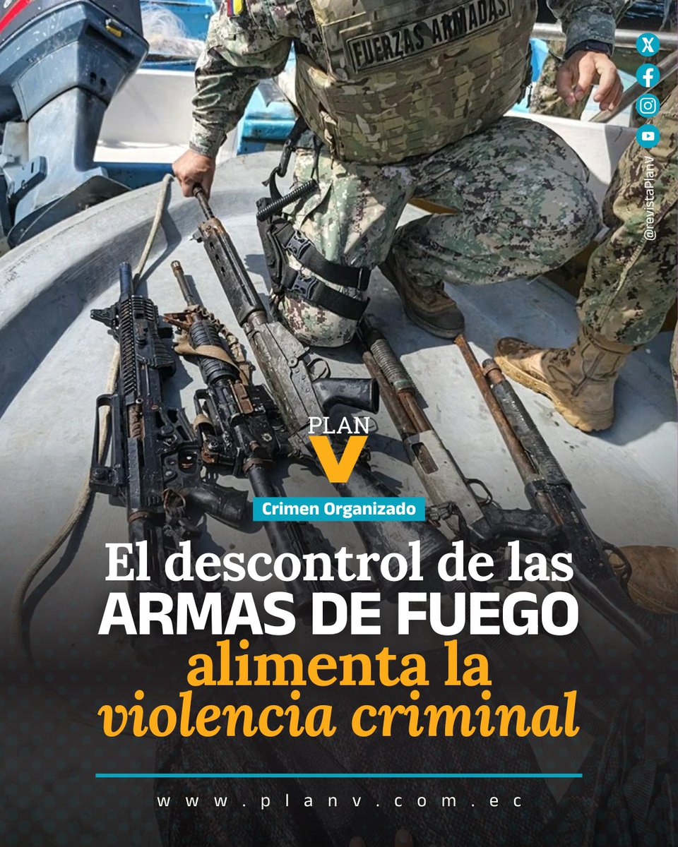 #CrimenOrganizado | La proliferación de armas de fuego, un control militar caótico y la ausencia de trazabilidad impulsan el crecimiento explosivo de los homicidios en Ecuador. En septiembre de 2025, el país cerró con 6.799 asesinatos, el registro más alto de su historia: 8 de