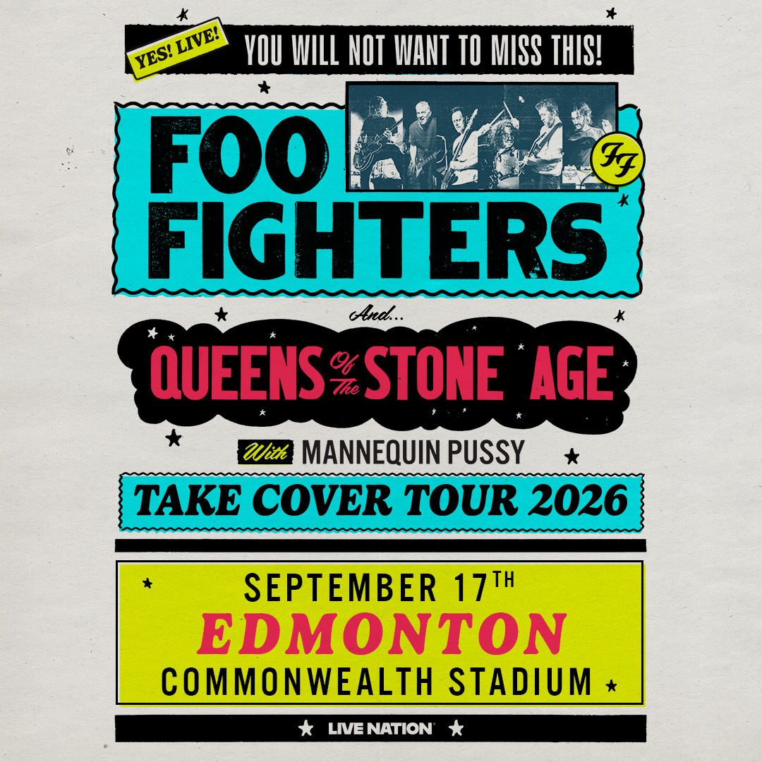 🎤Another Kick-Ass Cruz Concert...
🤘🏼FOO FIGHTERS with Queens of the Stone Age and Mannequin Pussy
📅September 17th at Commonwealth Stadium
🎫Tickets are on sale now: ticketmaster.ca/foo-fighters-t…