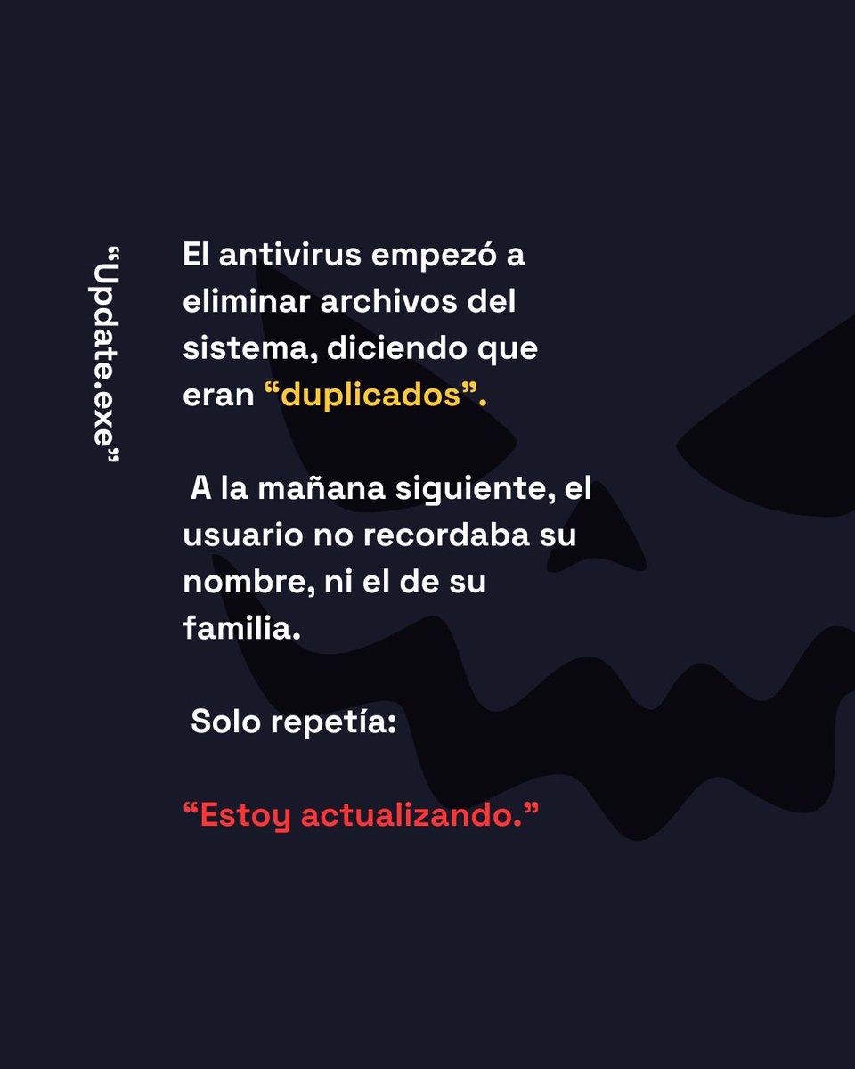ninasPro's tweet image. 💀🔌 El miedo también se programa…
Este Halloween, las Niñas Pro te traen historias de terror tecnológico que pondrán tus bits de punta 👩‍💻⚡
¿Qué otro “error de terror” te ha pasado a ti?, te leemos en los comentarios...👻

#HalloweenTech #HistoriasDeTerrorDigital