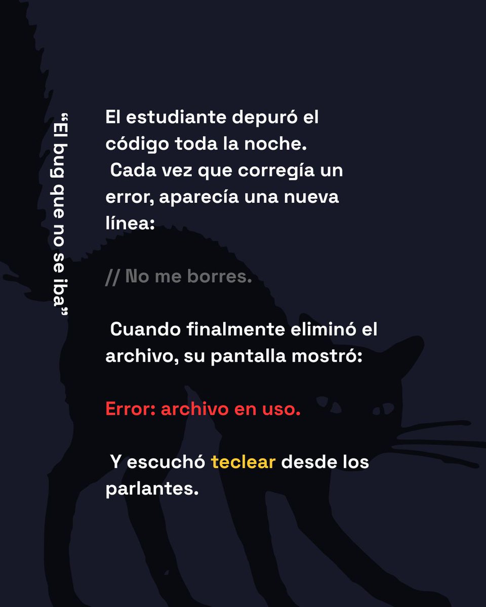 ninasPro's tweet image. 💀🔌 El miedo también se programa…
Este Halloween, las Niñas Pro te traen historias de terror tecnológico que pondrán tus bits de punta 👩‍💻⚡
¿Qué otro “error de terror” te ha pasado a ti?, te leemos en los comentarios...👻

#HalloweenTech #HistoriasDeTerrorDigital