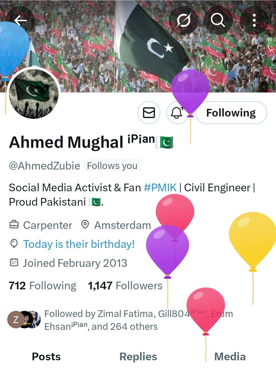 <a href="/AhmedZubie/">Ahmed Mughal ⁱᴾⁱᵃⁿ🇵🇰</a> 

ہم سب کی طرف سے آپ کو 16ویں سالگرہ بہت بہت مبارک ہو، ہماری نیک دعائیں ہمیشہ آپ کیساتھ ہیں کہ ایسے ہی خان صاحب کو سپورٹ کرتے رہیں مگر ساتھ ایک ریکوئسٹ ہے ہمیشہ کی طرح کہ 2 سے زیادہ ٹویٹس گروپ میں شئیر نہیں کرنی 🫡😂

<a href="/TeamiPians/">Team Insafians 𝗣𝗼𝘄𝗲𝗿</a>