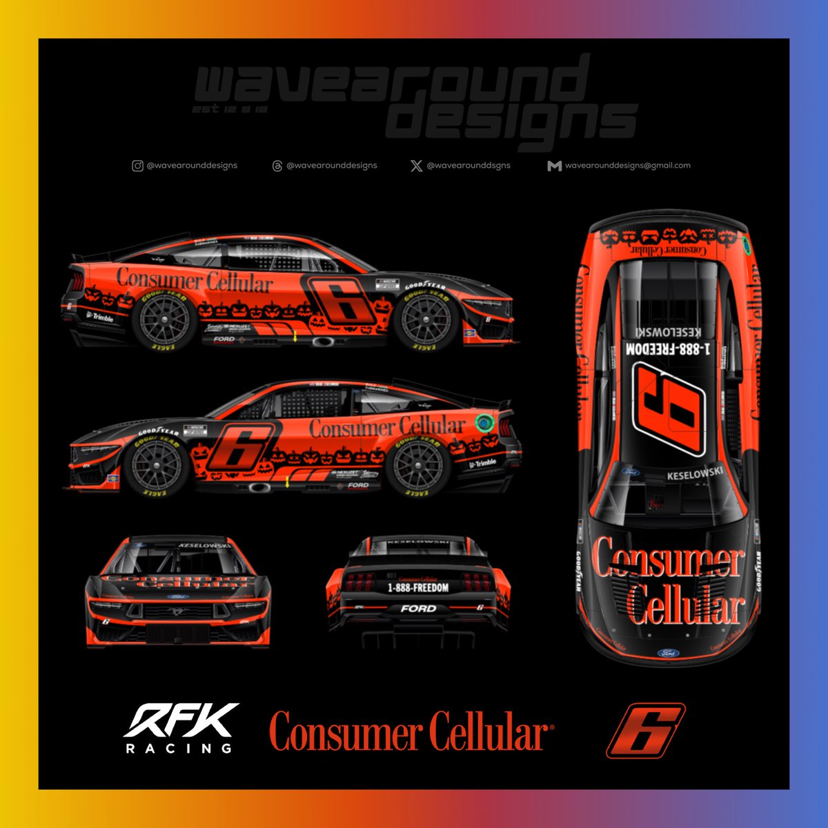wavearounddsgns's tweet photo. Happy Halloween everyone!🎃
•
@bradkeselowski @toddgilliland_ @colecuster @jhnemechek @erik_jones @tygibbs @carsonhocevar
•
#NASCAR #BradKeselowski #ToddGilliland #ColeCuster #JohnHunterNemechek #ErikJones #TyGibbs #CarsonHocevar #HappyHalloween https://t.co/5Q7pCeVGaQ
